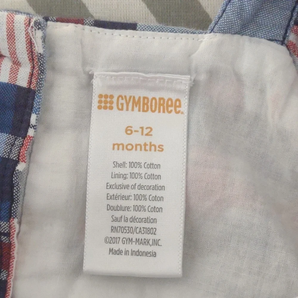 Gymboree lined Red/white/blue plaid‎ dress Size 6-12 months